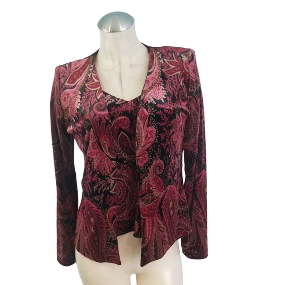 Xscape Tops - Xscape by Joanna Chen Size S Twin Set Velour